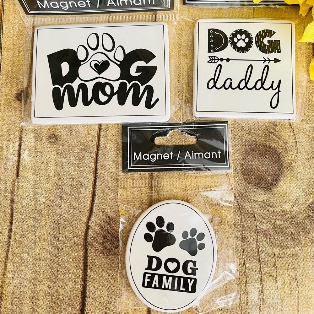 Set of 3 Dog Family Magnets